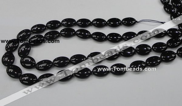 CAB319 15.5 inches 13*18mm oval black agate gemstone beads wholesale