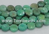 CAB32 15.5 inches 8mm faceted coin green grass agate gemstone beads