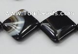 CAB327 15.5 inches 20*20mm diamond black agate gemstone beads