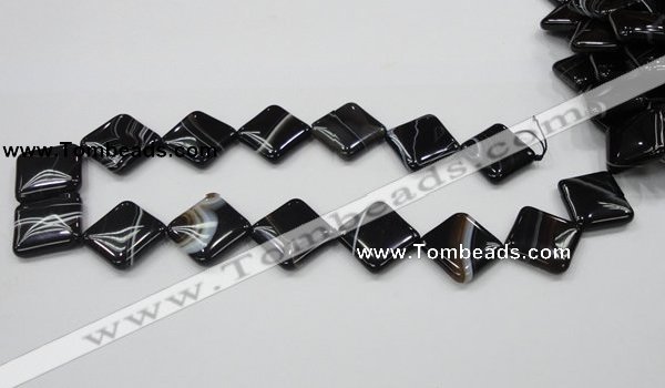 CAB327 15.5 inches 20*20mm diamond black agate gemstone beads