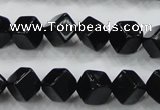 CAB332 15.5 inches 8*8mm cube black agate gemstone beads wholesale