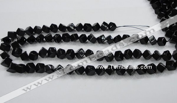 CAB332 15.5 inches 8*8mm cube black agate gemstone beads wholesale