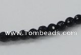 CAB342 15.5 inches 6mm faceted round black agate gemstone beads