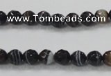 CAB347 15.5 inches 8mm faceted round black agate gemstone beads