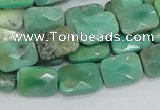 CAB36 15.5 inches 10*14mm faceted rectangle green grass agate beads