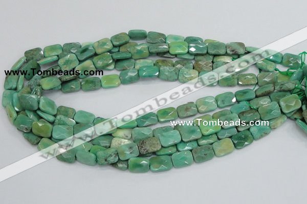 CAB36 15.5 inches 10*14mm faceted rectangle green grass agate beads