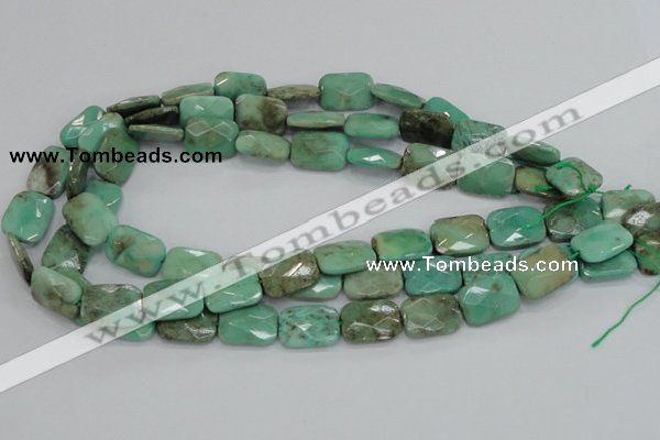 CAB37 15.5 inches 13*18mm faceted rectangle green grass agate beads