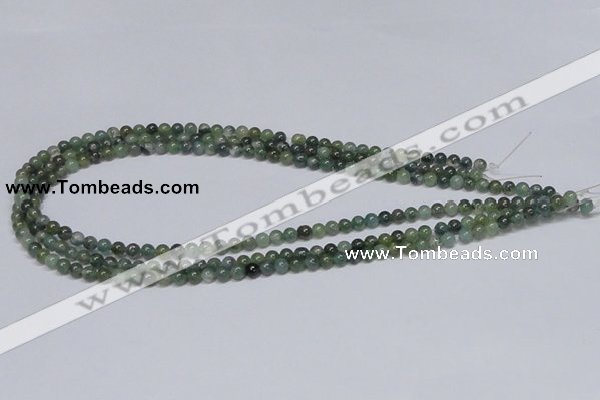 CAB382 15.5 inches 4mm round moss agate gemstone beads wholesale