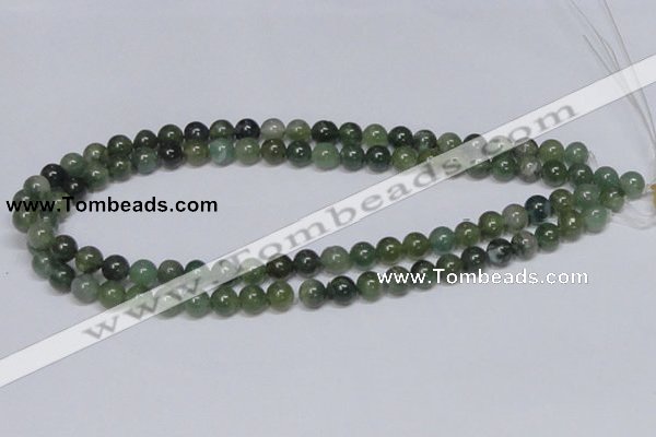 CAB384 15.5 inches 8mm round moss agate gemstone beads wholesale