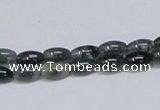 CAB387 15.5 inches 5*8mm rice moss agate gemstone beads wholesale