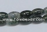 CAB389 15.5 inches 8*12mm rice moss agate gemstone beads wholesale