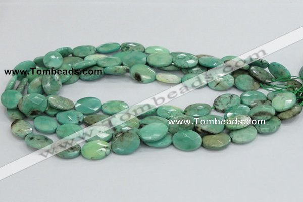 CAB39 15.5 inches 13*18mm faceted oval green grass agate beads