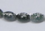 CAB390 15.5 inches 10*15mm rice moss agate gemstone beads wholesale