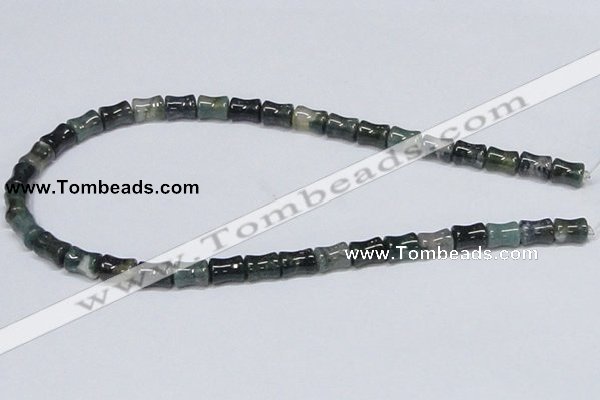 CAB394 15.5 inches 8*10mm bamboo shape moss agate gemstone beads