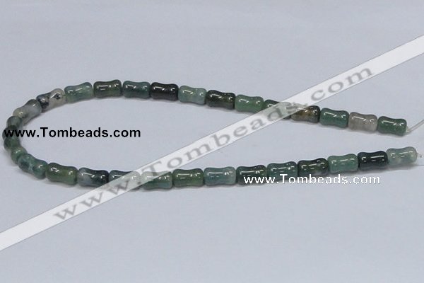 CAB395 15.5 inches 8*14mm bamboo shape moss agate gemstone beads