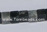 CAB398 15.5 inches 10*10mm cube moss agate gemstone beads wholesale