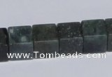 CAB399 15.5 inches 12*12mm cube moss agate gemstone beads wholesale