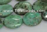 CAB40 15.5 inches 15*20mm faceted oval green grass agate beads