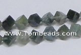 CAB400 15.5 inches 6*6mm inclined cube moss agate gemstone beads