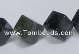 CAB402 15.5 inches 12*12mm inclined cube moss agate gemstone beads