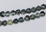 CAB403 15.5 inches 6*6mm heart moss agate gemstone beads wholesale