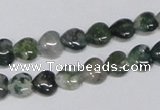 CAB404 15.5 inches 8*8mm heart moss agate gemstone beads wholesale