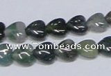 CAB405 15.5 inches 10*10mm heart moss agate gemstone beads wholesale