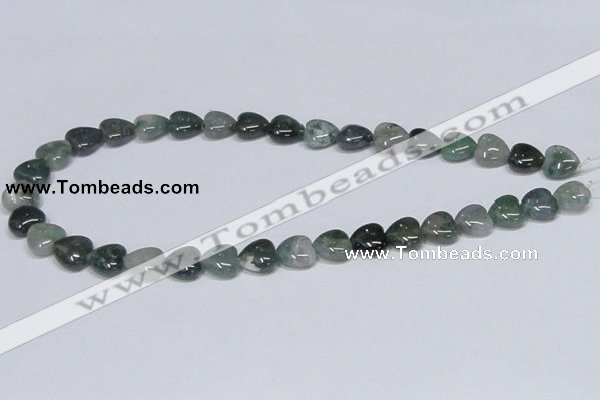 CAB406 15.5 inches 12*12mm heart moss agate gemstone beads wholesale