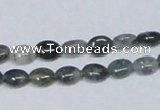 CAB408 15.5 inches 6*8mm oval moss agate gemstone beads wholesale