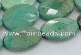 CAB41 15.5 inches 18*25mm faceted oval green grass agate beads