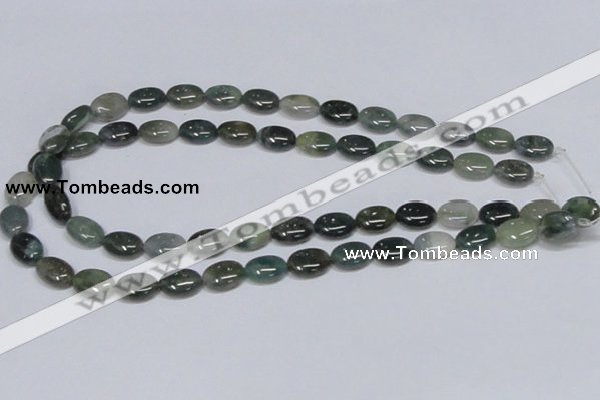 CAB410 15.5 inches 10*14mm oval moss agate gemstone beads wholesale