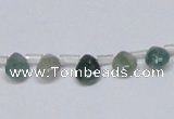 CAB414 15.5 inches 7*9mm flat teardrop moss agate gemstone beads