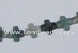 CAB415 15.5 inches 10*10mm cross moss agate gemstone beads
