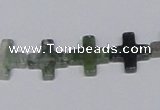 CAB416 15.5 inches 12*12mm cross moss agate gemstone beads