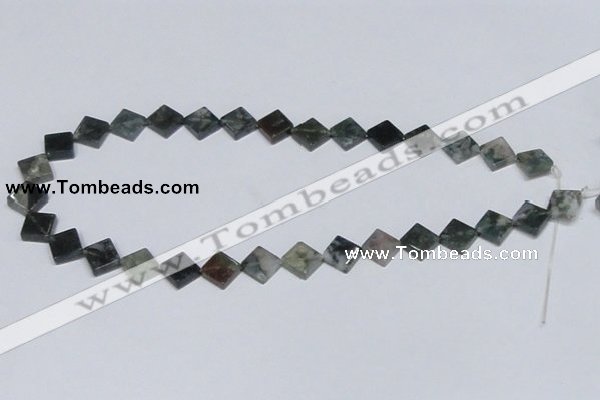 CAB417 15.5 inches 10*10mm diamond moss agate gemstone beads