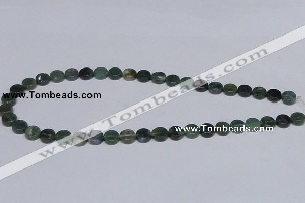 CAB419 15.5 inches 10mm coin moss agate gemstone beads wholesale