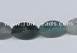 CAB421 15.5 inches 8*16mm twisted rice moss agate gemstone beads