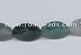 CAB421 15.5 inches 8*16mm twisted rice moss agate gemstone beads