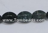 CAB423 15.5 inches 10*14mm faceted rice moss agate gemstone beads