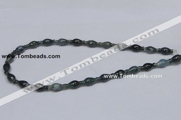 CAB425 15.5 inches 8*16mm vase-shaped moss agate gemstone beads