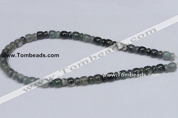 CAB426 15.5 inches 9*13mm vase-shaped moss agate gemstone beads