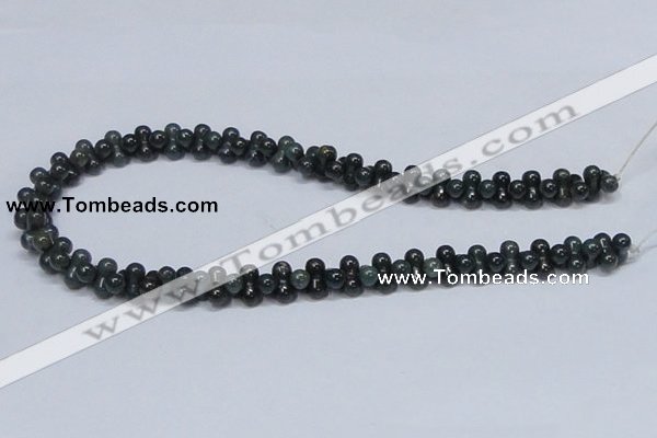 CAB427 15.5 inches 6*12mm bone-shaped moss agate gemstone beads