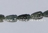 CAB428 15.5 inches 8*12mm leaf-shaped moss agate gemstone beads