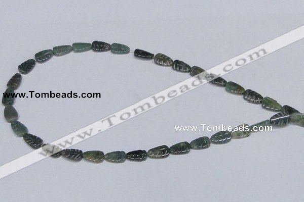 CAB428 15.5 inches 8*12mm leaf-shaped moss agate gemstone beads