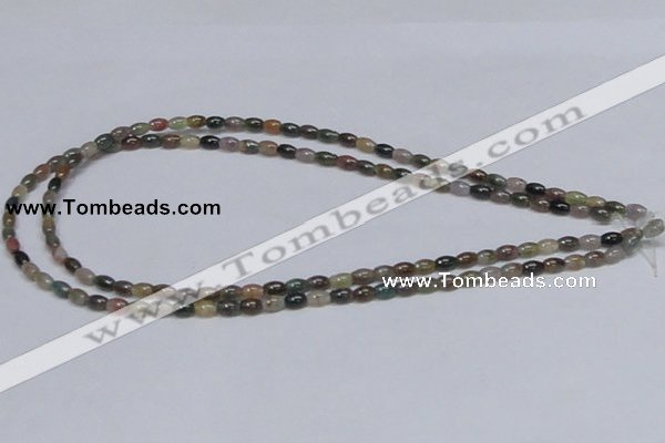 CAB437 15.5 inches 4*6mm rice indian agate gemstone beads wholesale