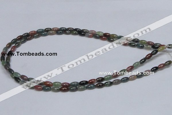 CAB438 15.5 inches 5*8mm rice indian agate gemstone beads wholesale