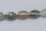 CAB439 15.5 inches 9*12mm rice indian agate gemstone beads wholesale