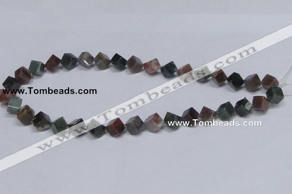 CAB442 15.5 inches 8*8mm inclined cube indian agate gemstone beads