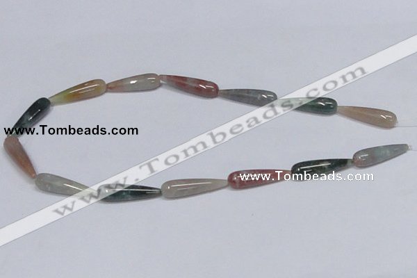 CAB445 15.5 inches 8*30mm teardrop indian agate gemstone beads