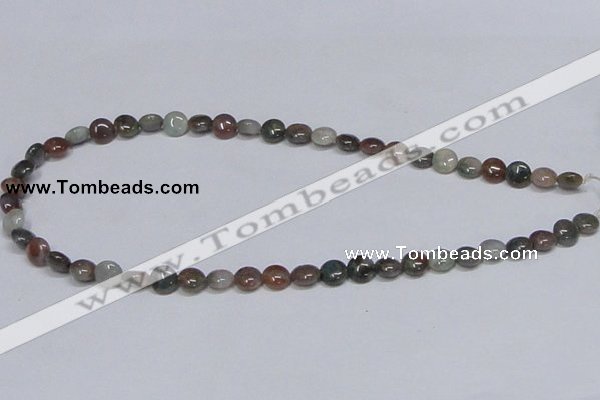 CAB448 15.5 inches 8mm flat round indian agate gemstone beads